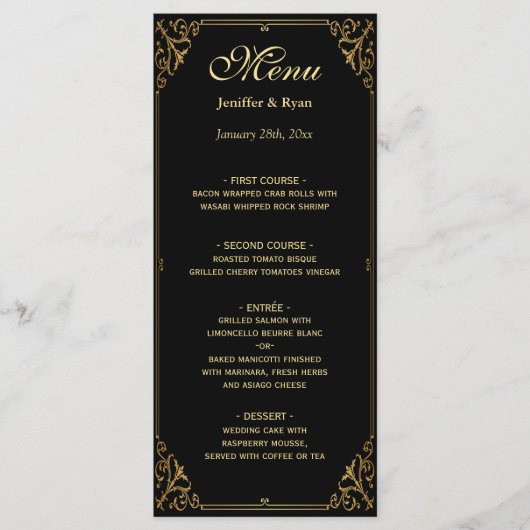 Elegant huwelijksmenu menu (Voorkant)