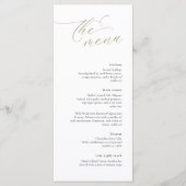Elegant huwelijksmenu met gouden kalligrafie lette menu (Voorkant)