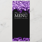 Elegant huwelijksmenu Paarse lichten Menu (Achterkant)