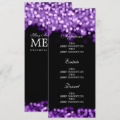 Elegant huwelijksmenu Paarse lichten Menu (Voorkant / Achterkant)