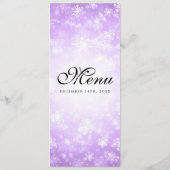 Elegant huwelijksmenu Paarse Winter Wonderland Menu (Achterkant)