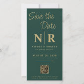 Elegant Huwelijksmonogram Fotostrip QR-code Save The Date (Achterkant)