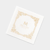 Elegant huwelijksmonogram in vintage stijl folie servetten (Links)