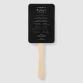 Elegant Huwelijksplechtigheid Programma Zwart Handwaaier (Achterkant)