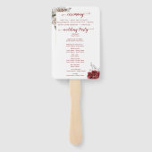 Elegant huwelijksprogramma Bourgondië & Zilveren B Handwaaier (Achterkant)