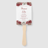 Elegant huwelijksprogramma Bourgondië & Zilveren B Handwaaier (Voorkant)