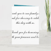 Elegant huwelijksprogramma Cherry Blossom Blue Programma (Achterkant)