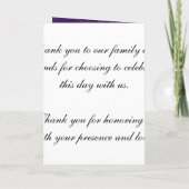 Elegant huwelijksprogramma Cherry Blossom Paarse Programma (Achterkant)