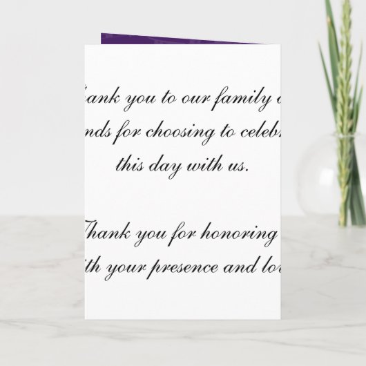 Elegant huwelijksprogramma Cherry Blossom Paarse Programma (Achterkant)