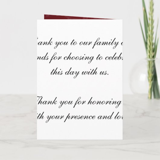 Elegant huwelijksprogramma Cherry Blossom Red Programma (Achterkant)