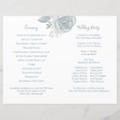 Elegant huwelijksprogramma Dusty Blue Floral (Achterkant)