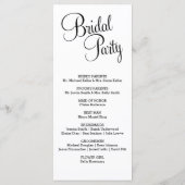 Elegant huwelijksprogramma / Eenvoudig huwelijkspr Programmakaart (Achterkant)