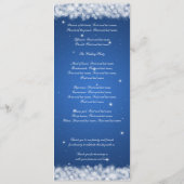 Elegant Huwelijksprogramma Feest Glans Blauw Programmakaart (Achterkant)