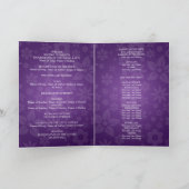 Elegant huwelijksprogramma Flowery Heart Paarse Programma (Binnen)