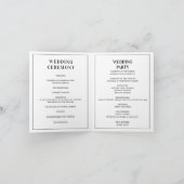 Elegant huwelijksprogramma gevouwen minimalistisch kaart (Binnen)