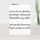 Elegant huwelijksprogramma Japanese Flowers Paarse Programma (Achterkant)