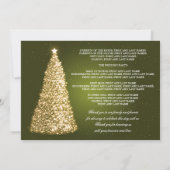 Elegant Huwelijksprogramma Kerst Gold Groen Kaart (Achterkant)