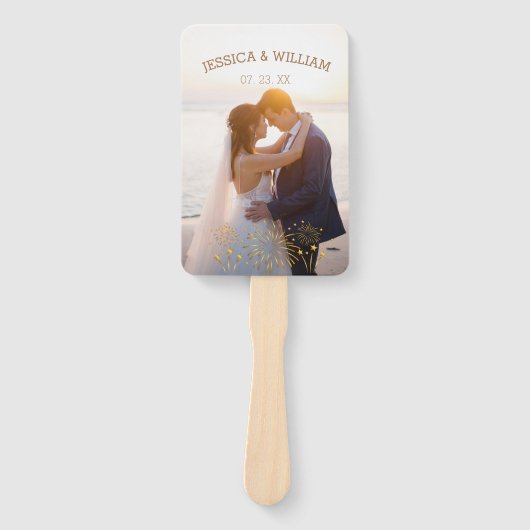 Elegant Huwelijksprogramma met Foto Handwaaier (Voorkant)