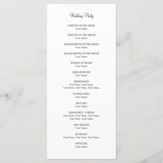 Elegant huwelijksprogramma met rustiek roze hart programmakaart (Achterkant)