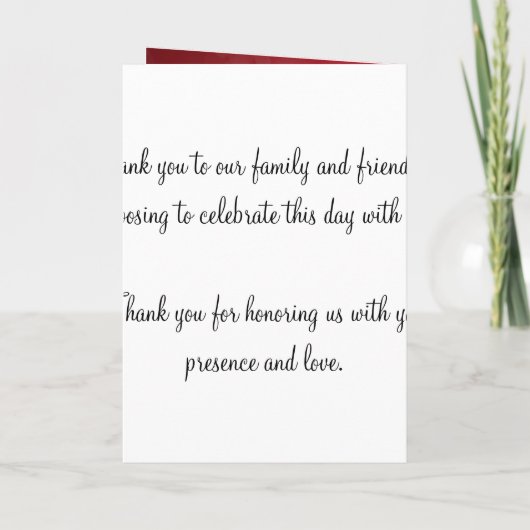 Elegant huwelijksprogramma Modern Hearts Red Programma (Achterkant)