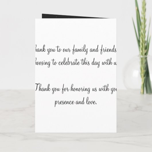 Elegant huwelijksprogramma Night Dazzle Black Programma (Achterkant)