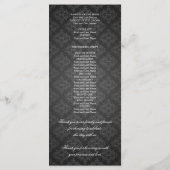 Elegant huwelijksprogramma Royal Crown Black Programmakaart (Achterkant)