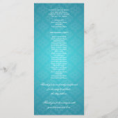 Elegant huwelijksprogramma Royal Crown Blue Programmakaart (Achterkant)