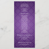 Elegant huwelijksprogramma Royal Crown Paarse Programmakaart (Achterkant)