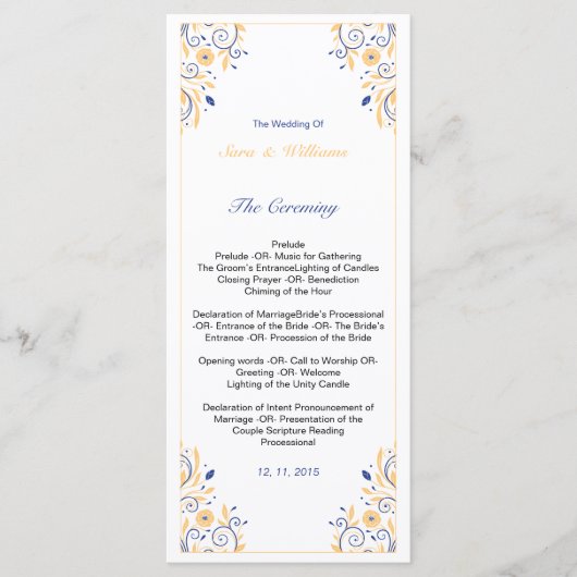 Elegant huwelijksprogramma Sjabloon (Voorkant)