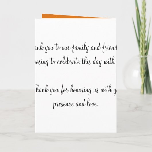 Elegant huwelijksprogramma Sparkling Chain Sinaasa Programma (Achterkant)