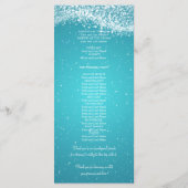 Elegant huwelijksprogramma Sparkling Wave Blue Programmakaart (Achterkant)