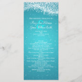 Elegant huwelijksprogramma Sparkling Wave Blue Programmakaart (Voorkant)