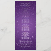 Elegant huwelijksprogramma sprankelende golf Paars Programmakaart (Achterkant)