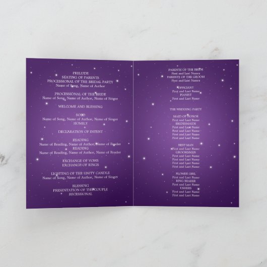 Elegant huwelijksprogramma sprankelende ketting Pa Programma (Binnen)