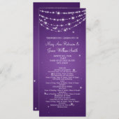 Elegant huwelijksprogramma sprankelende ketting Pa Programmakaart (Voorkant / Achterkant)