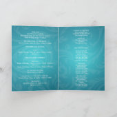 Elegant huwelijksprogramma Swirly Flourish Aqua Bl Programma (Binnen)