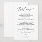 Elegant Huwelijksprogramma - Welkom op uw bruiloft Programmakaart (Voorkant / Achterkant)