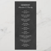 Elegant huwelijksprogramma wit zwart programmakaart (Voorkant)