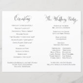 Elegant huwelijksprogramma Zwart-wit Sjabloon (Achterkant)