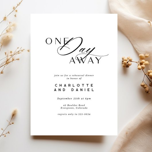 Elegant huwelijksrepetitie diner één dag vooruit kaart