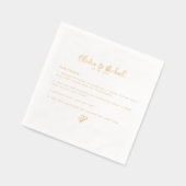 Elegant huwelijksscript Leuke feiten Goud Folie Servetten (Links)