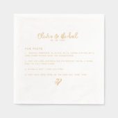 Elegant huwelijksscript Leuke feiten Goud Folie Servetten (Voorkant)