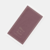 Elegant Huwelijksscript Minimalistisch Burgundy Go Servet (Hoek)