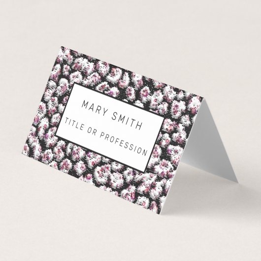 Elegant Hybrid Floral-Animal Visitekaartje (Voorkant)
