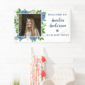 Elegant Hydrangea Aangepast Foto 18e verjaardag Spandoek (Insitu)