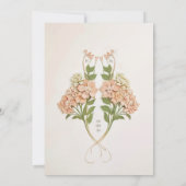 Elegant Hydrangea Art Nouveau Wedding Kaart (Achterkant)