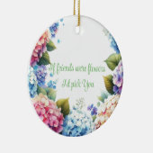 Elegant Hydrangea Bloem Sentiment Keramisch Ornament (Rechts)