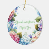 Elegant Hydrangea Bloem Sentiment Keramisch Ornament (Links)