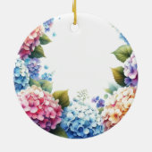 Elegant Hydrangea Bloem Sentiment Keramisch Ornament (Achterkant)