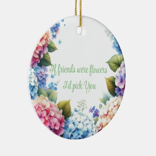 Elegant Hydrangea Bloemensentiment Keramisch Ornament (Rechts)